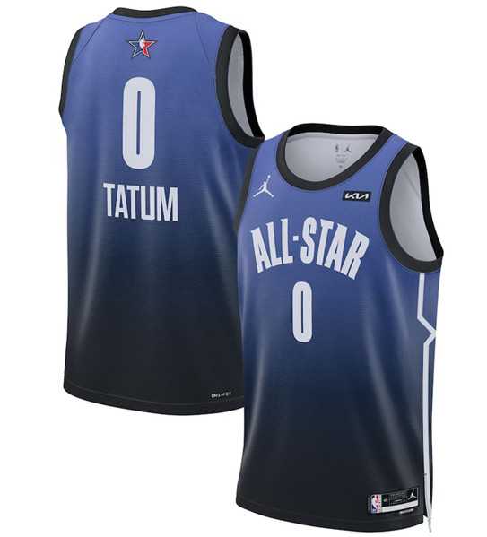Mens 2023 All-Star #0 Jayson Tatum Blue Game Swingman Stitched Basketball Jersey Dzhi